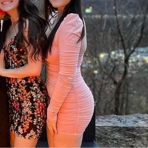 Pink Oh Polly body con mini dress